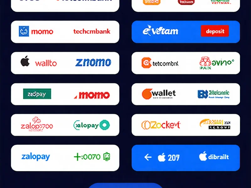 Giao diện các phương thức nạp và rút tiền tại SV88, hiển thị các logo ngân hàng và ví điện tử phổ biến.